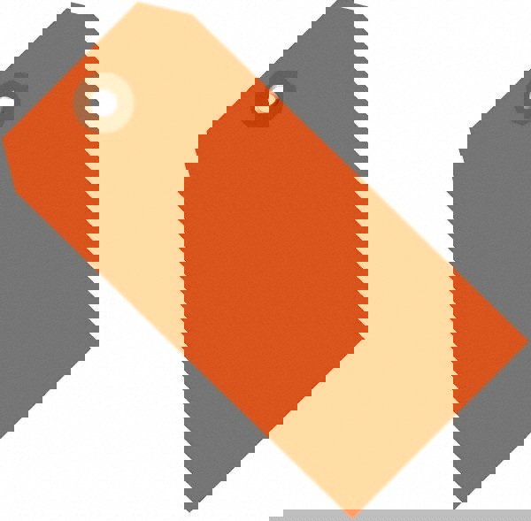 Blank Tag: 4-3/4'' High, Orange, Vinyl